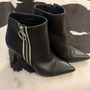 Black patten booties